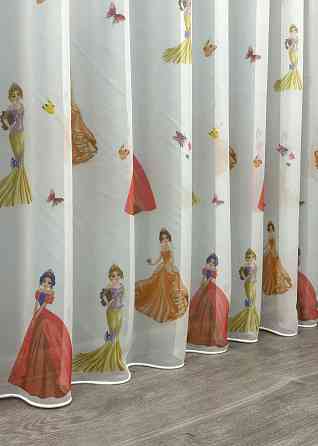 Тюль VR-Textil 1936т Шифон с принтом Молочный с разноцветным 300х270 см (42-0905) Киев