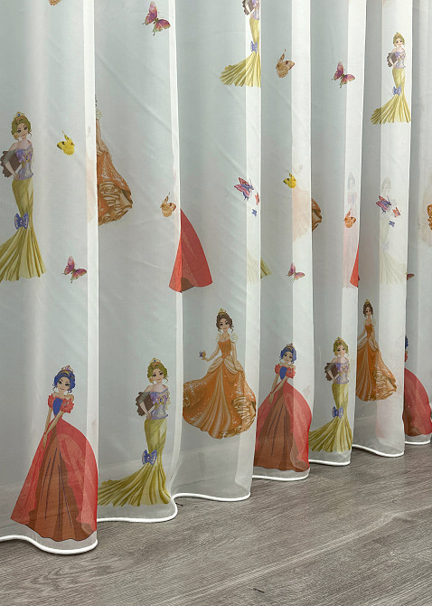 Тюль VR-Textil 1936т Шифон з принтом Молочний з різнобарвним 300х270 см (42-0905) Київ - фото 5