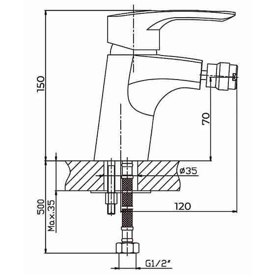 Смеситель для биде Haiba Hansberg 002 HB0173 Харьков