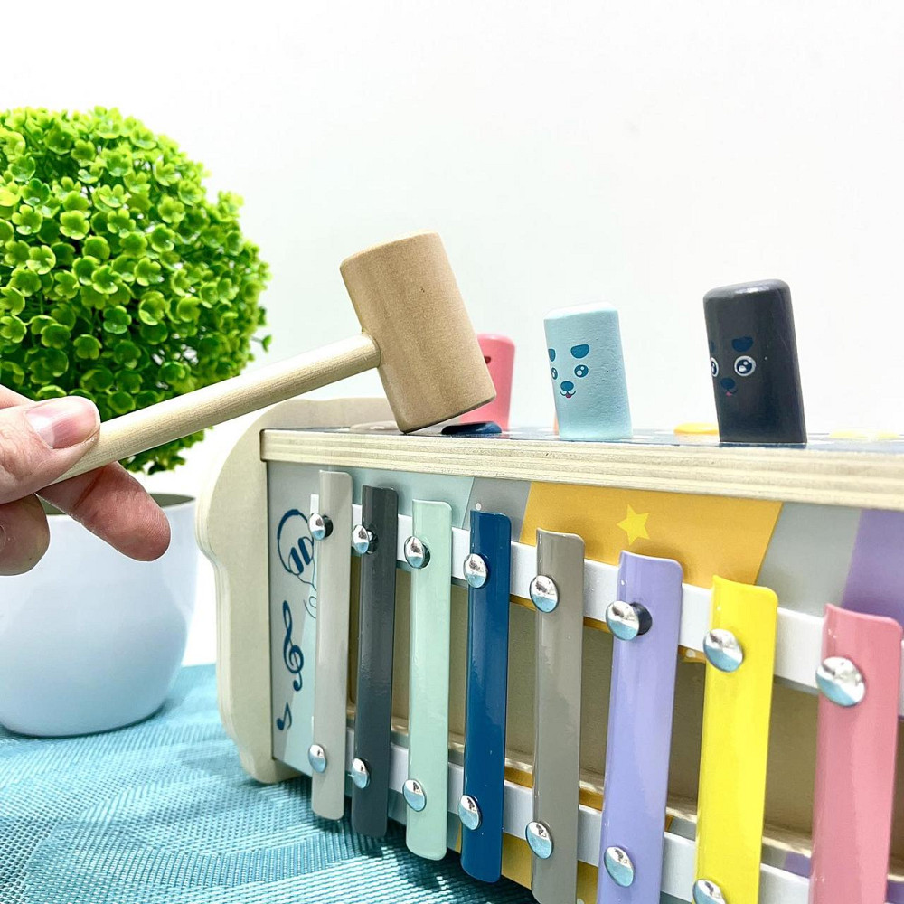 Дерев'яна логічна гра Собачка ксилофон стукачка лабіринт молоточок (MD 2415) Чернигов - изображение 4