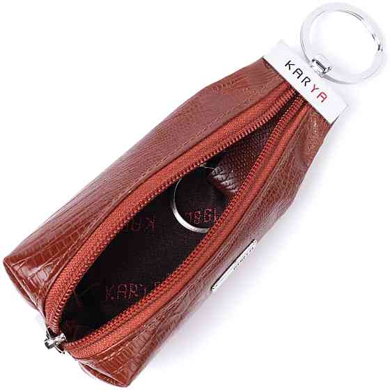 Стильная ключница из фактурной натуральной кожи KARYA 22822 Рыжий Киев