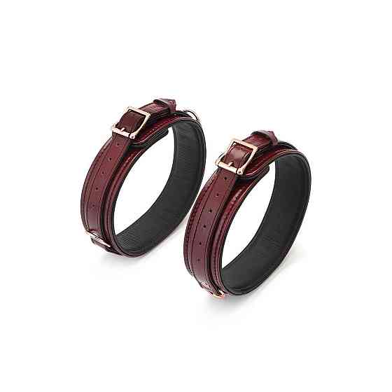 Фіксатори для стегон Liebe Seele Wine Red Thigh Cuffs L Size, натуральна шкіра Sex Aura Київ