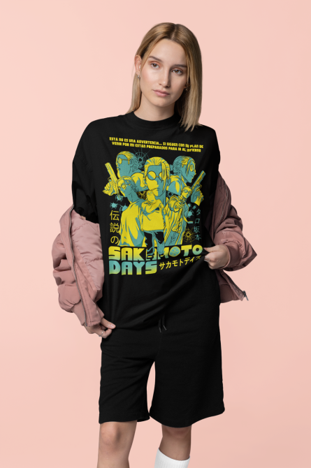 Футболка аниме Сакамото Дайс Аниме Фанс оверсайз (S/M/L) Черний AnimeJ0646 Днепр - изображение 3