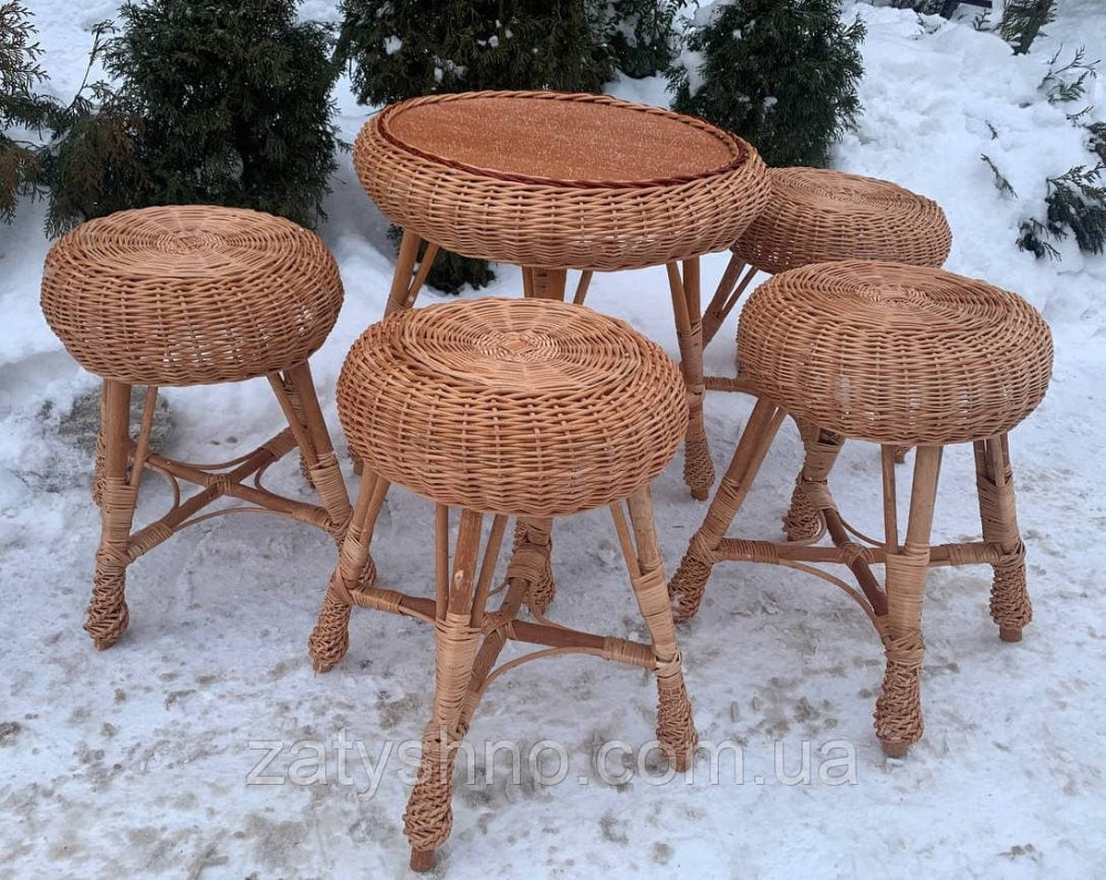 Набор плетеной мебели из лозы  с табуретками Киев - изображение 7