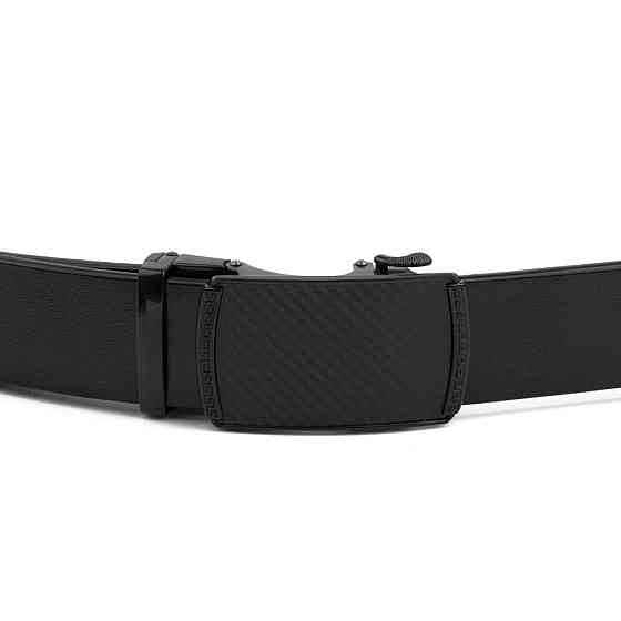 Мужской ремень из кожи с автоматической пряжкой мозаика Vintage 20283 Черный Киев