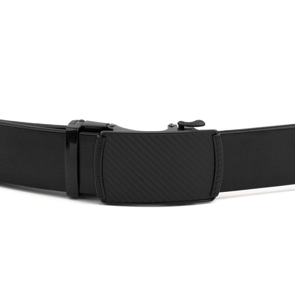 Мужской ремень из кожи с автоматической пряжкой мозаика Vintage 20283 Черный Киев - изображение 6