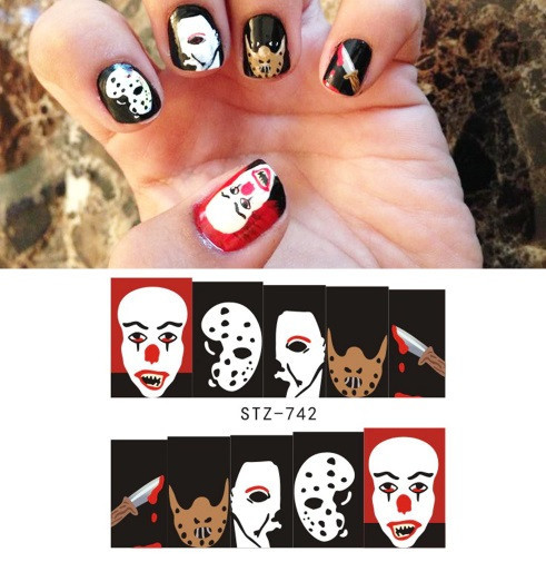 Наклейки для нігтів стікери Хелловін 5 на 6 см різнобарвний Київ - фото 2