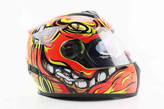 Шолом інтеграл, закритий+окуляри BLD-М61 S (55-56см), ЖОВТО-ПОМАРАНЧЕВИЙ "Buffalo" Київ