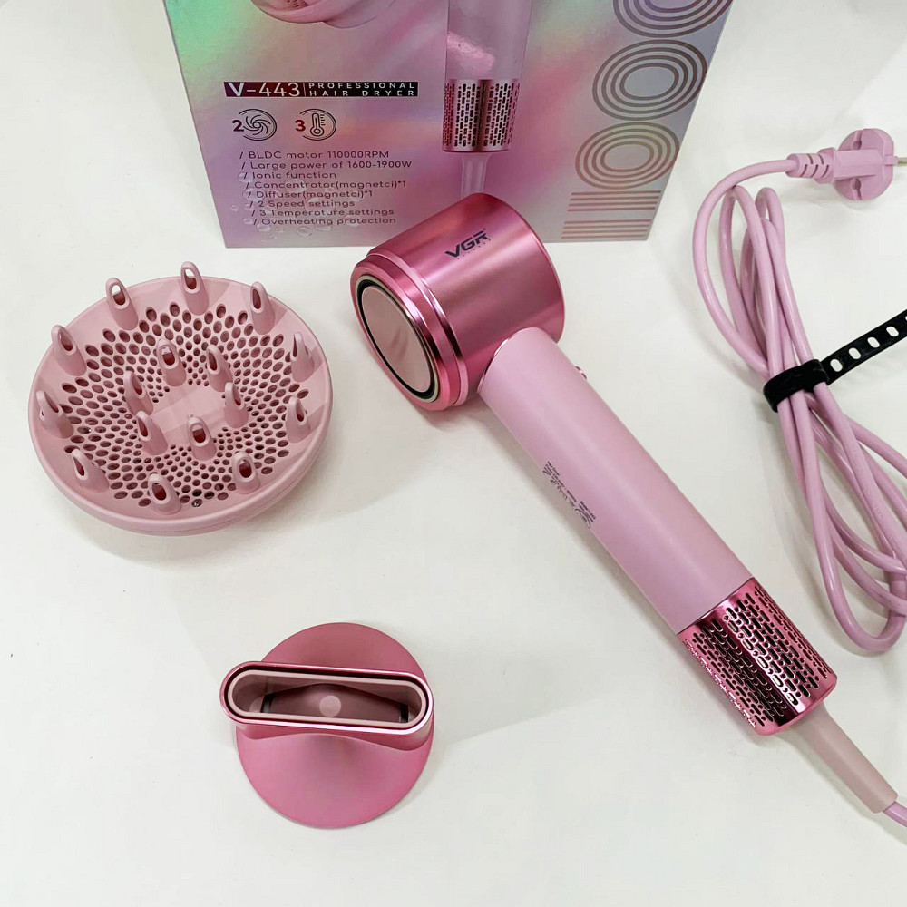 Фен для ефективного укладання волосся VGR, Портативний фен для сушіння легкої укладки волосся DQ-73 Львів - фото 9