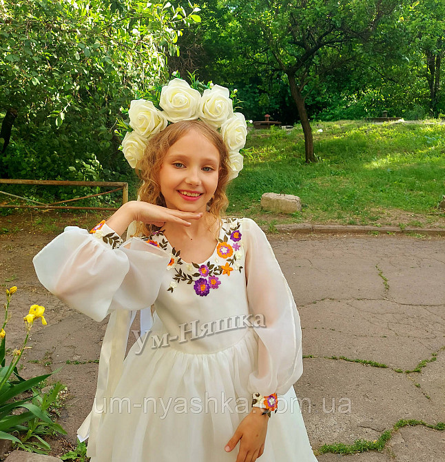 Айвори веночек Ободок обруч с цветами сценический айвори с лентами Кривой Рог - изображение 2