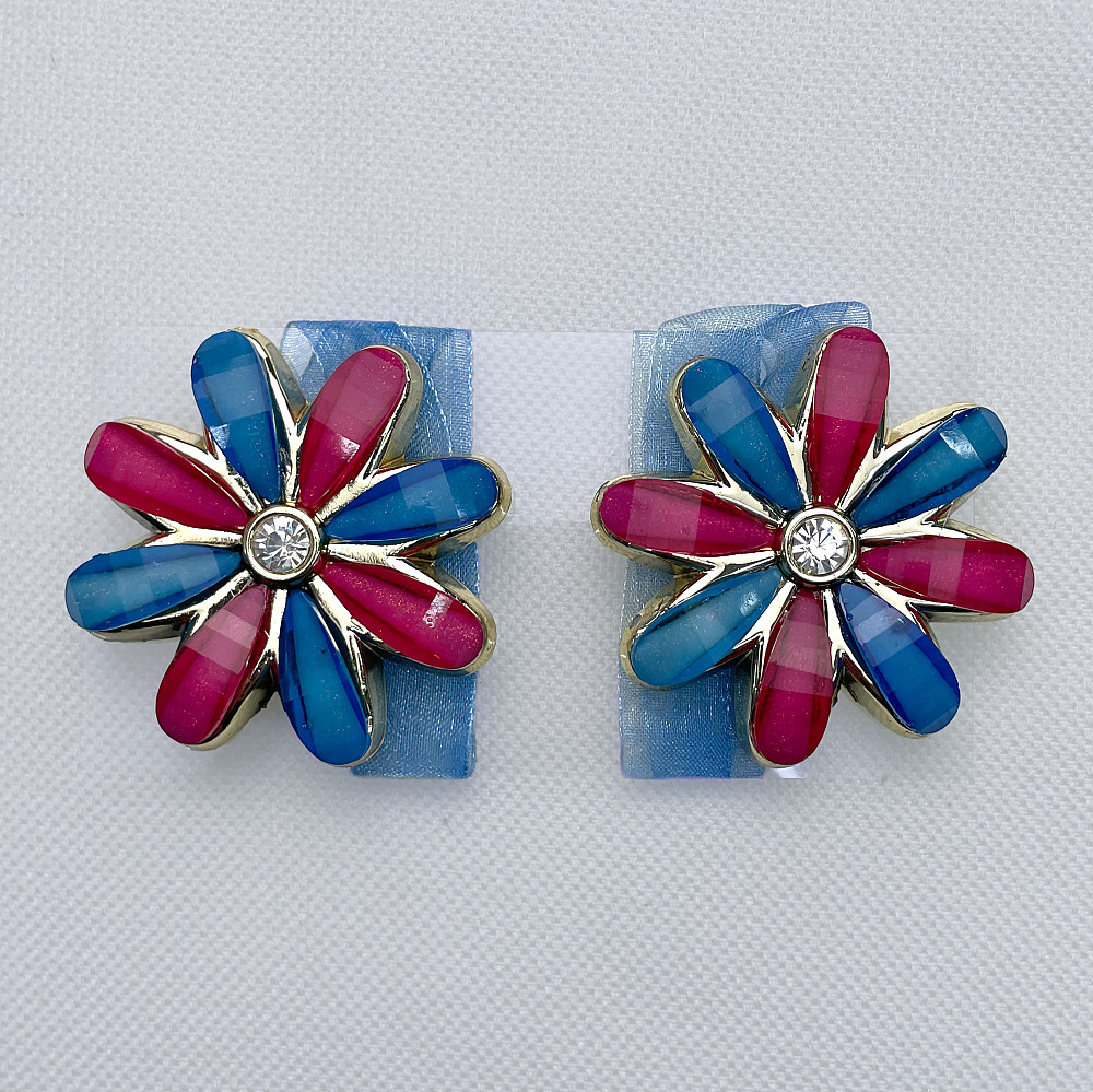 Магніти для штор та гардин "Квітка" набір 2 шт Блакитний з малиновим (81-256) Київ - фото 5