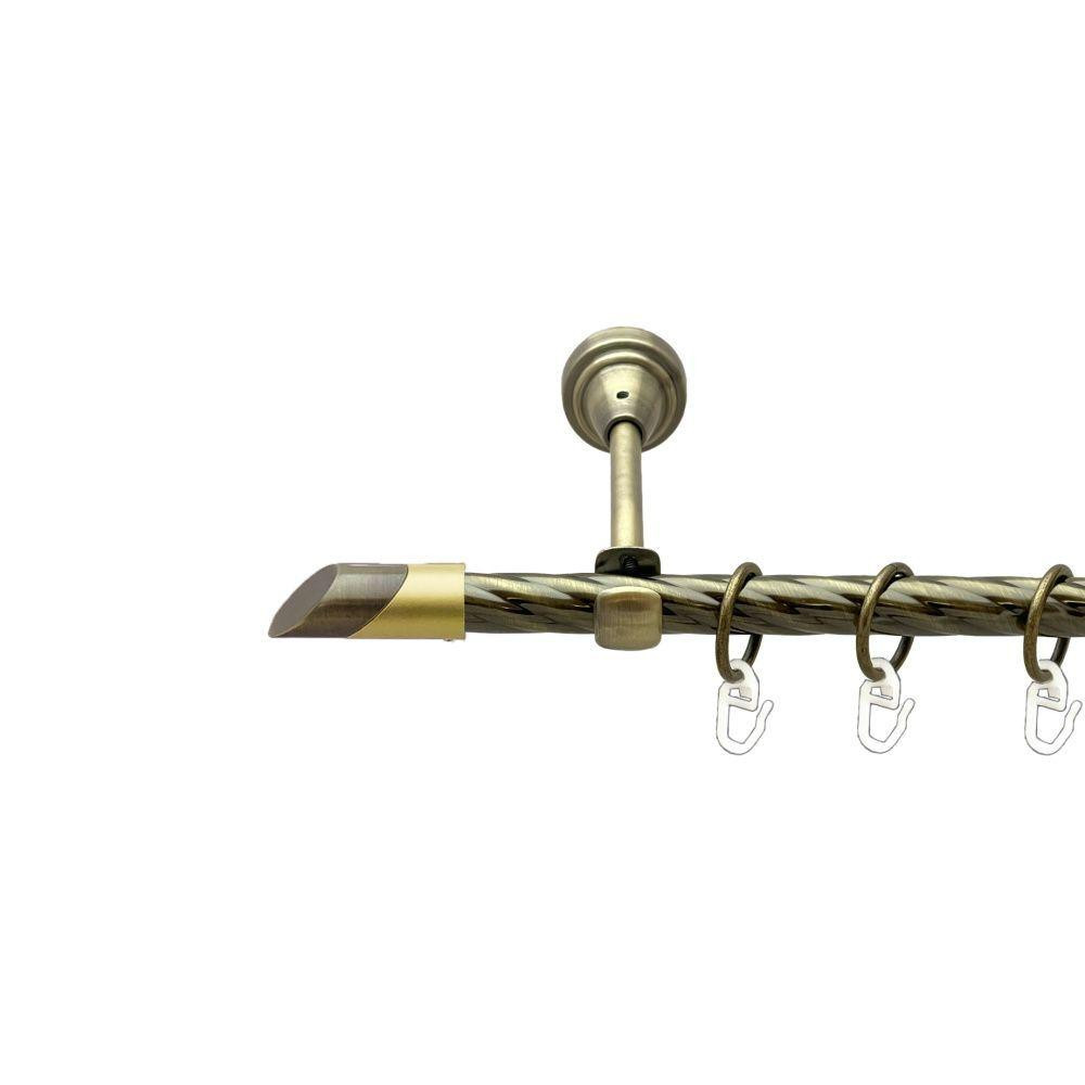 Карниз Orvit Луна металевий однорядний відкритий скручена труба кільце металеве Антик 16 мм 240 см (00-00022339) Львів - фото 1