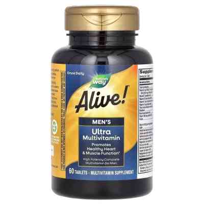 Мультивітамін Nature's Way Мультивітаміни ультра для Чоловіків, Alive! Men's Ultra Multivitamin, 60 (NWY-15685) Вінниця