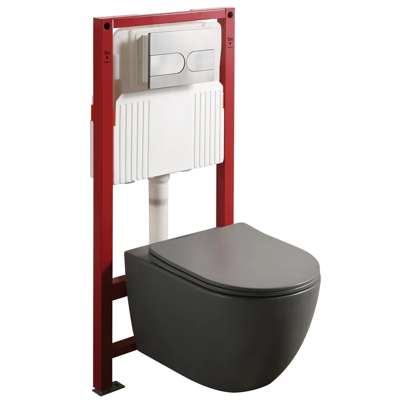 Комплект: Mixxus Premium Ellipse-SET-2101 Gray (в 2 ящ) Унітаз система змиву Tornado 3.0+ Інсталяція Koer KT-0404 + панель Київ - фото 1