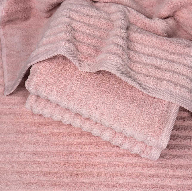 Набір махрових рушників Зеро Твіст 3шт GM Textile 40x70см, 50x90см, 70x140см 550г/м2 (Рожевий) Суми - фото 2