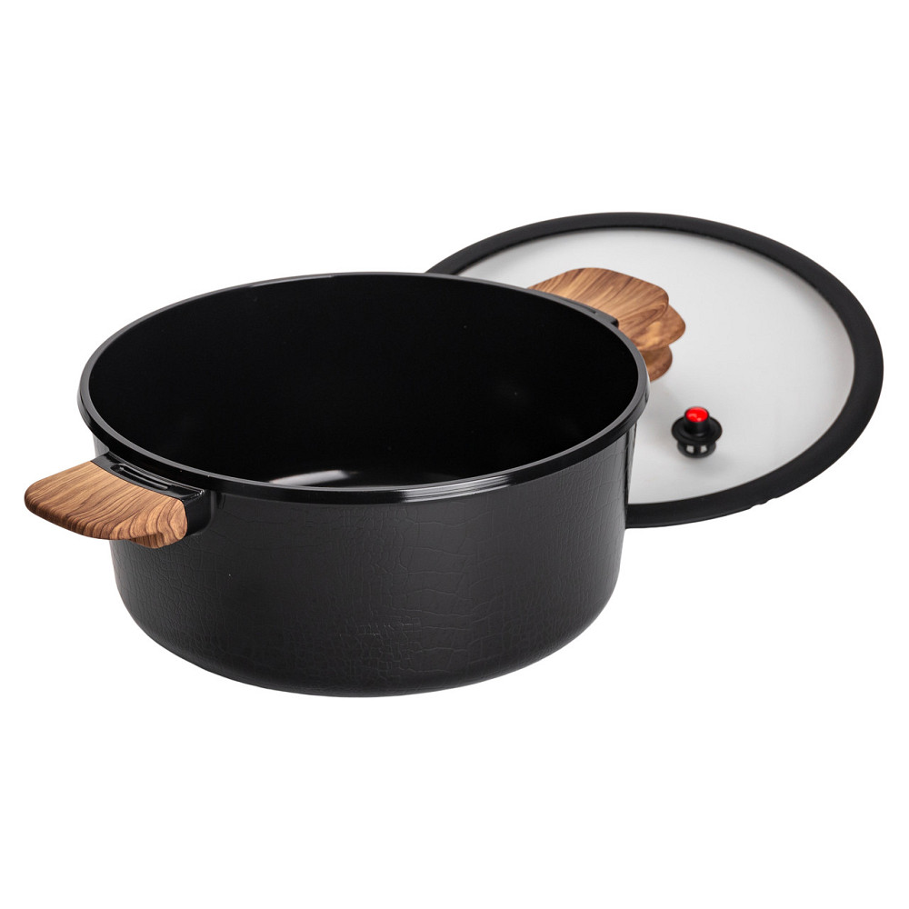 Алюмінієва каструля з керамічним покриттям антипригарним 6.9 л Ø 28 см чорний MGC HP-4-454B Коломия - фото 3