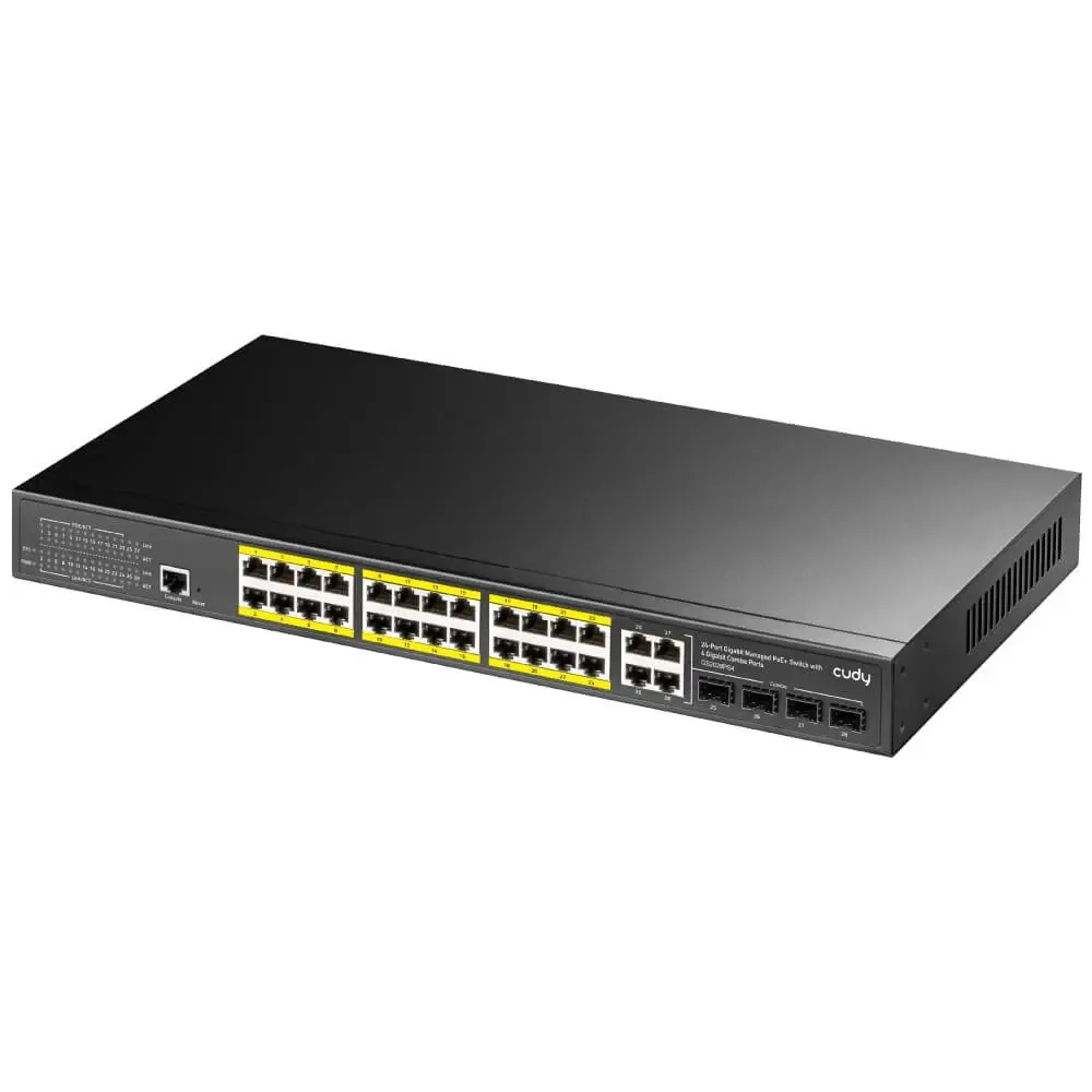 PoE-комутатор 29-портовий керований L2 Cudy GS2028PS4-300W гігабітний з 24 портами PoE, 300W (73-00540) Київ - фото 11
