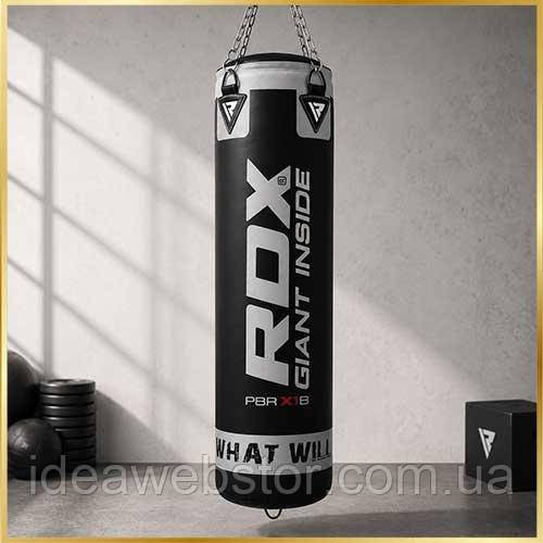 Спортивна груша для боксу RDX Leather Black 1,2 м 40-50 кг професійний боксерський мішок Київ - фото 6
