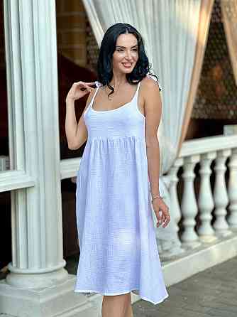 Летнее платье сарафан из муслина на бретельках Caramel 50-52, Белый Киев