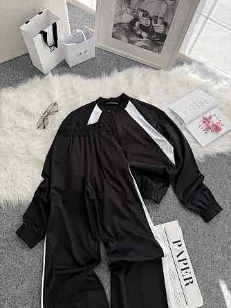 Жіночий прогулянковий костюм-двійка: кофта та штани трикотаж Чорний, 46/48 Одеса