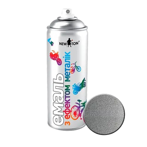 Емаль універсальна 400мл сріблястий металік аерозоль NEW TON Житомир