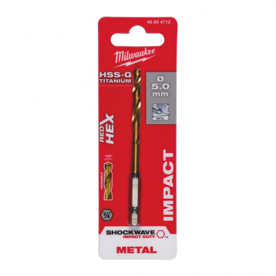 Свердло Milwaukee по металу RedHEX HSS-G TiN, 5,0 мм (48894712) Вінниця - фото 3