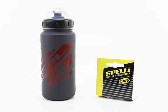 Фляга пластикова 600мл, з захисною кришкою, чорно-червона матова SWB-528-М Киев