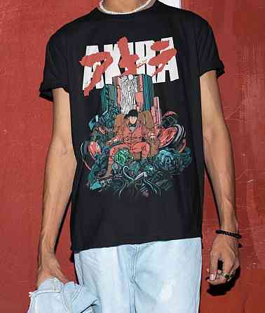 Футболка для хлопчика з аніме принтом Акіра Акіра Гоод Хеалтх оверсайз (зріст від 165 до 180) Чорний AnimeJ0825m Дніпро