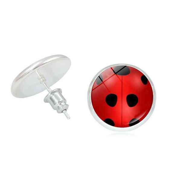 Сережки дитячі Божа корівка 15 мм різнобарвний Київ