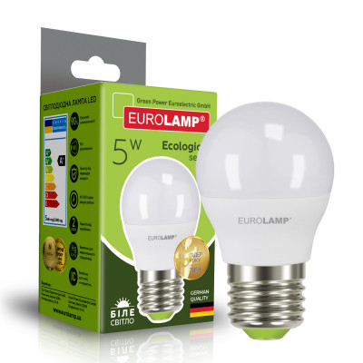 Лампочка Eurolamp LED G45 5W E27 4000K 220V (LED-G45-05274(P)) Вінниця - фото 1