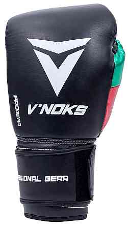 Боксерські рукавички V`Noks Mex Pro 10 унцій (Винокс) Чорні, натуральна шкіра, преміум захист Київ