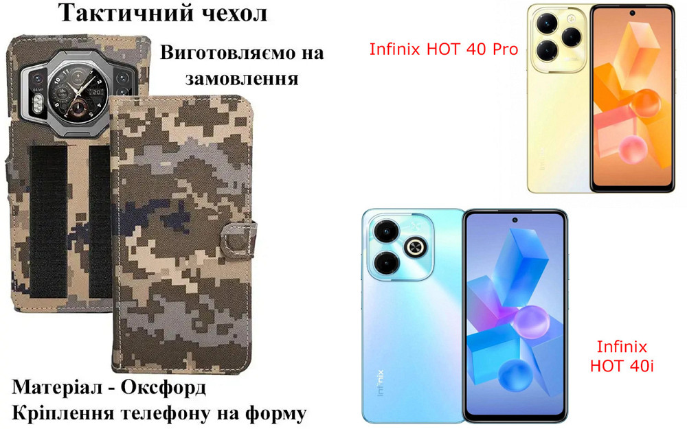 Тактический чехол для Honor Magic5 Lite, Magic5 Pro, крепится к снаряжению на липучке Киев - изображение 1