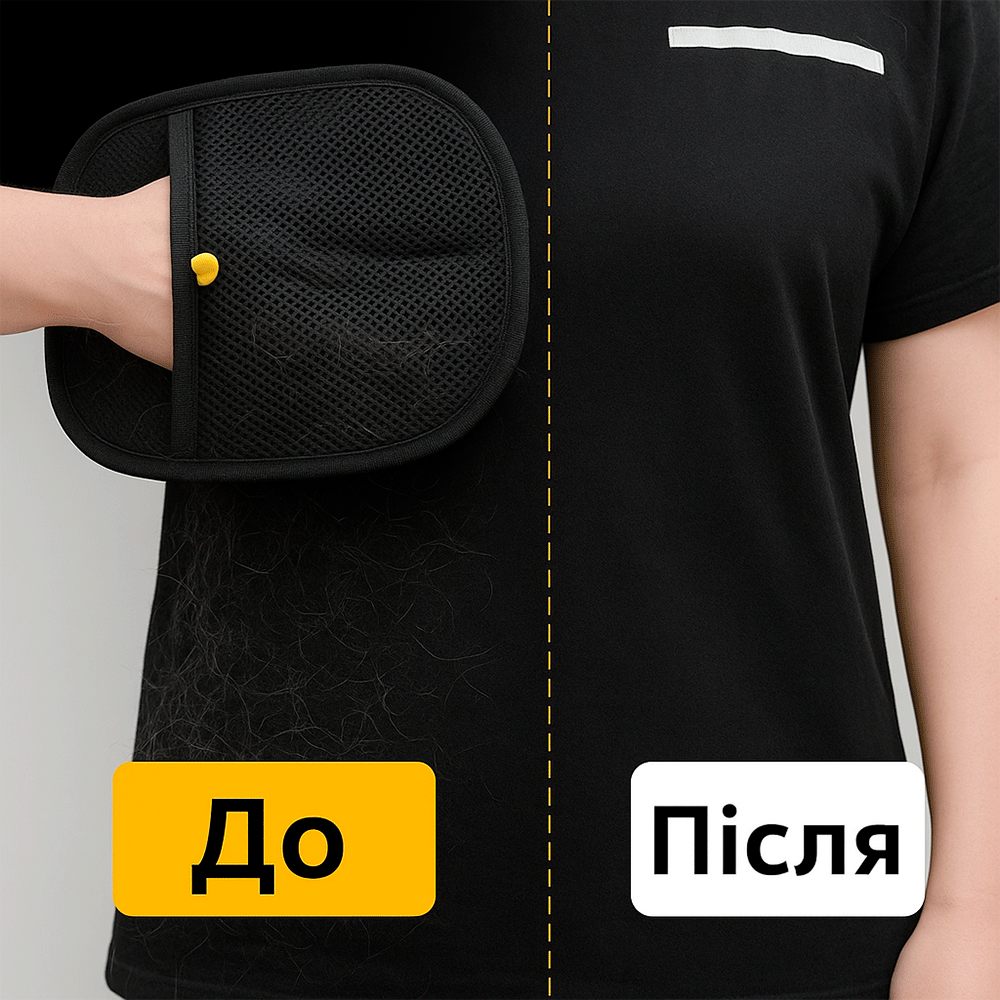 Щетка перчатка для чистки одежды и ковров 24*16 см / Электростатическая перчатка от шерсти Киев - изображение 2