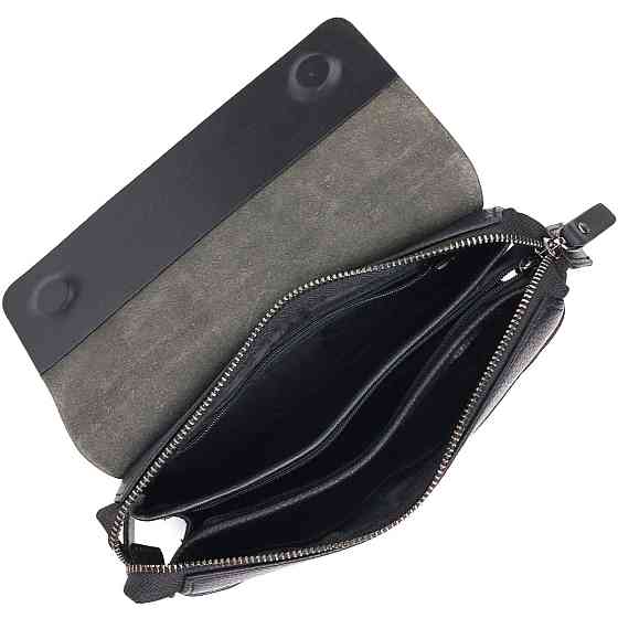 Красивый мужской клатч из натуральной комбинированной кожи CANPELLINI 21564 Черный Киев