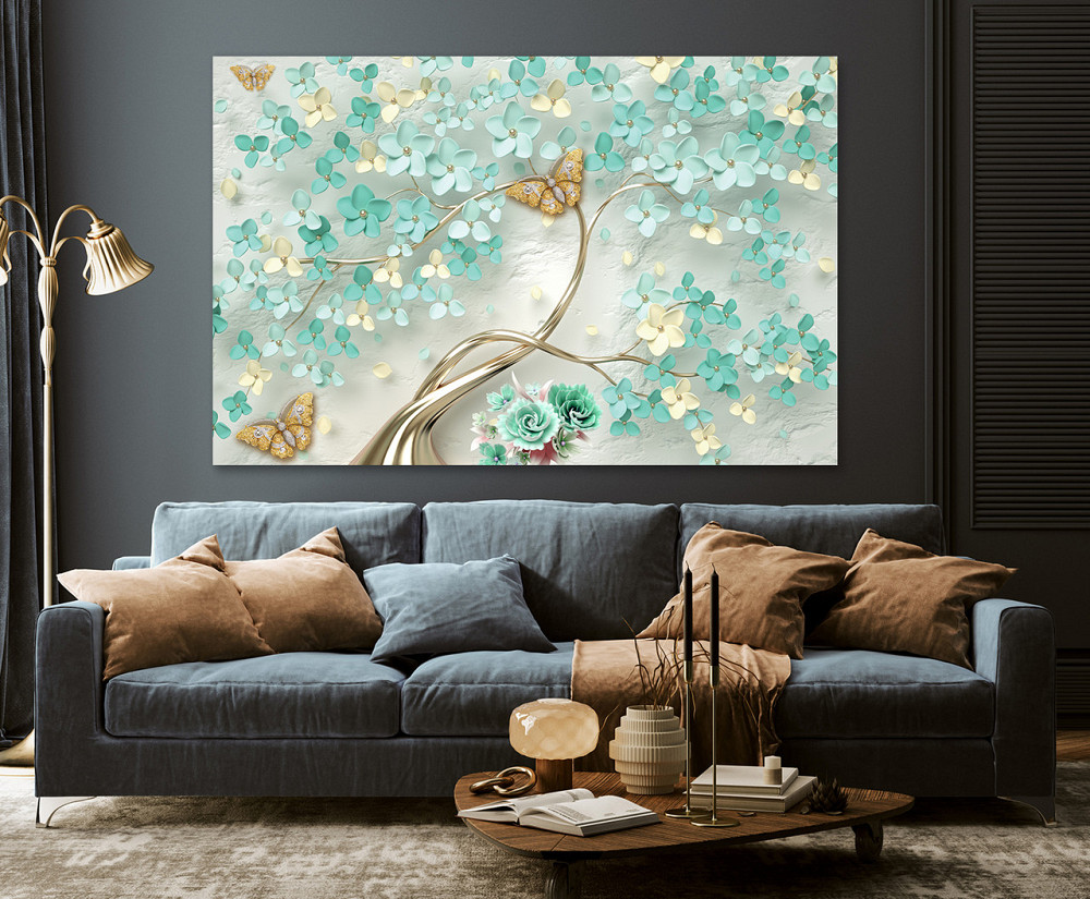 Картина холст в гостиную / спальню  Дерево в квітах     MLP_302 80х160см Киев - изображение 3