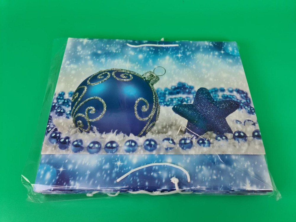 Картонные пакеты с ручками Гигант горизонтальные Новогодние  46*33*15-002 (12 шт) Харьков - изображение 2