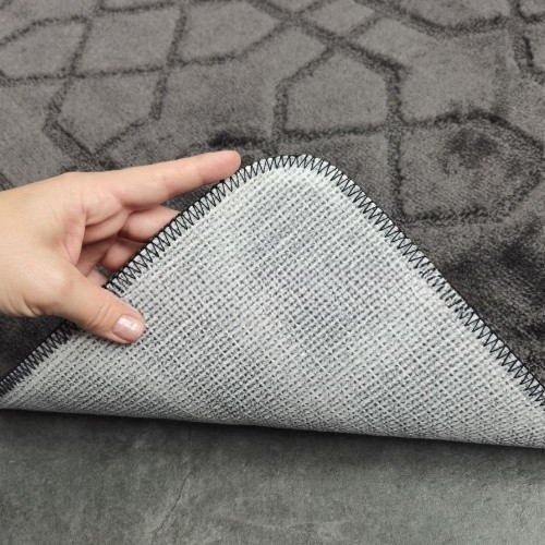 Набір килимків для ванної кімнати 2шт 57*100см+57*50см U-виріз Геометрія Joy сірий тафтинг Дариана Житомир - фото 2