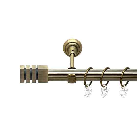 Карниз Orvit Акорда металевий однорядний відкритий рифлена труба кільце металеве Антик 25 мм 300 см Львов