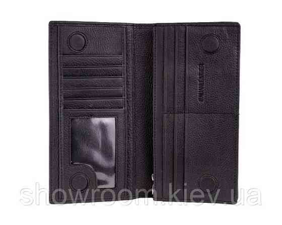 Мужской кожаный бумажник на магните (52) black Киев