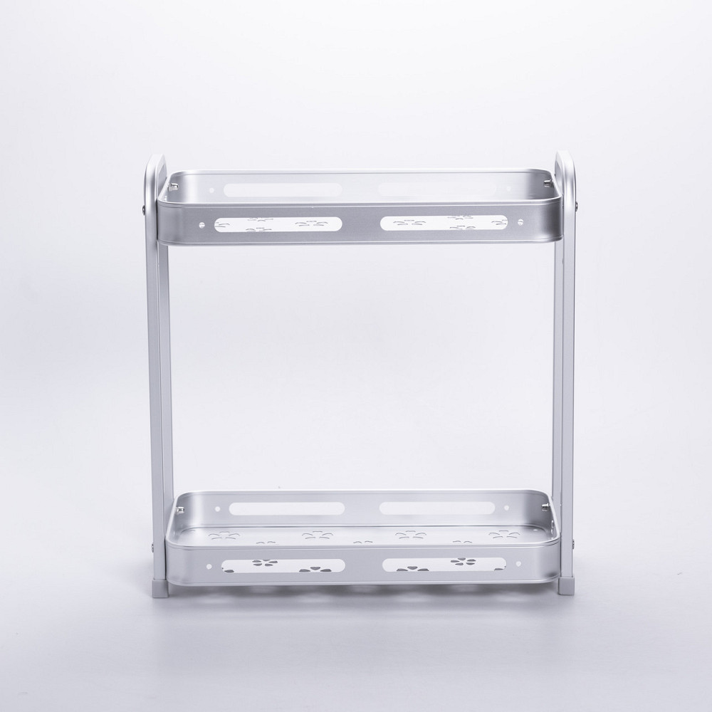 Двоярусна алюмінієва полиця для ванної 34×16×35 см Київ - фото 4