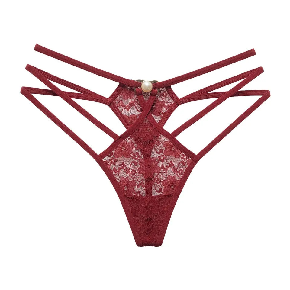 Эротичные стринги женские универсальный бордовый Киев - изображение 1