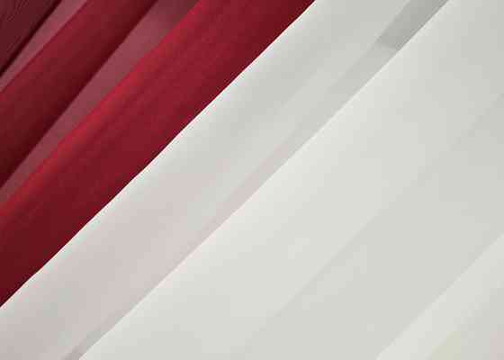 Кухонні штори VR-Textil № 017к комбіновані з підв'язками красный с молочным 265х170 см (52-0925) Киев