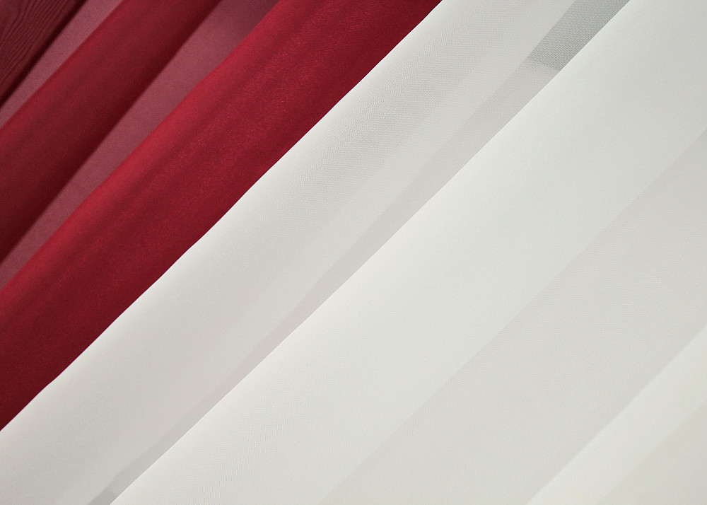 Кухонні штори VR-Textil № 017к комбіновані з підв'язками красный с молочным 265х170 см (52-0925) Киев - изображение 4