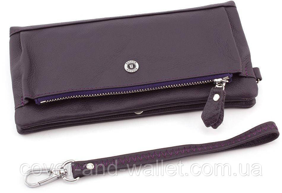 Женский кошелек с карманом на молнии и ремешком для руки фиолетового цвета Boston Киев - изображение 6