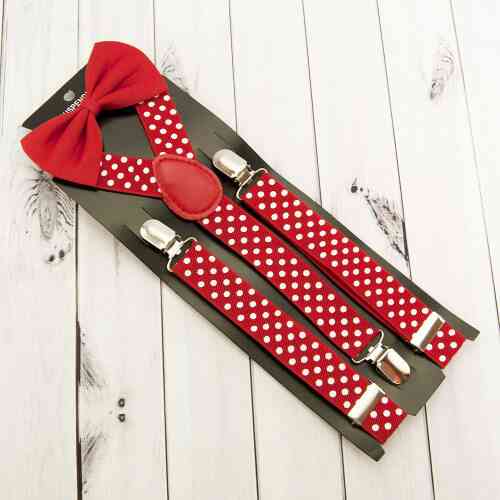 Подтяжки КРАСНЫЕ с галстуком бабочкой Киев