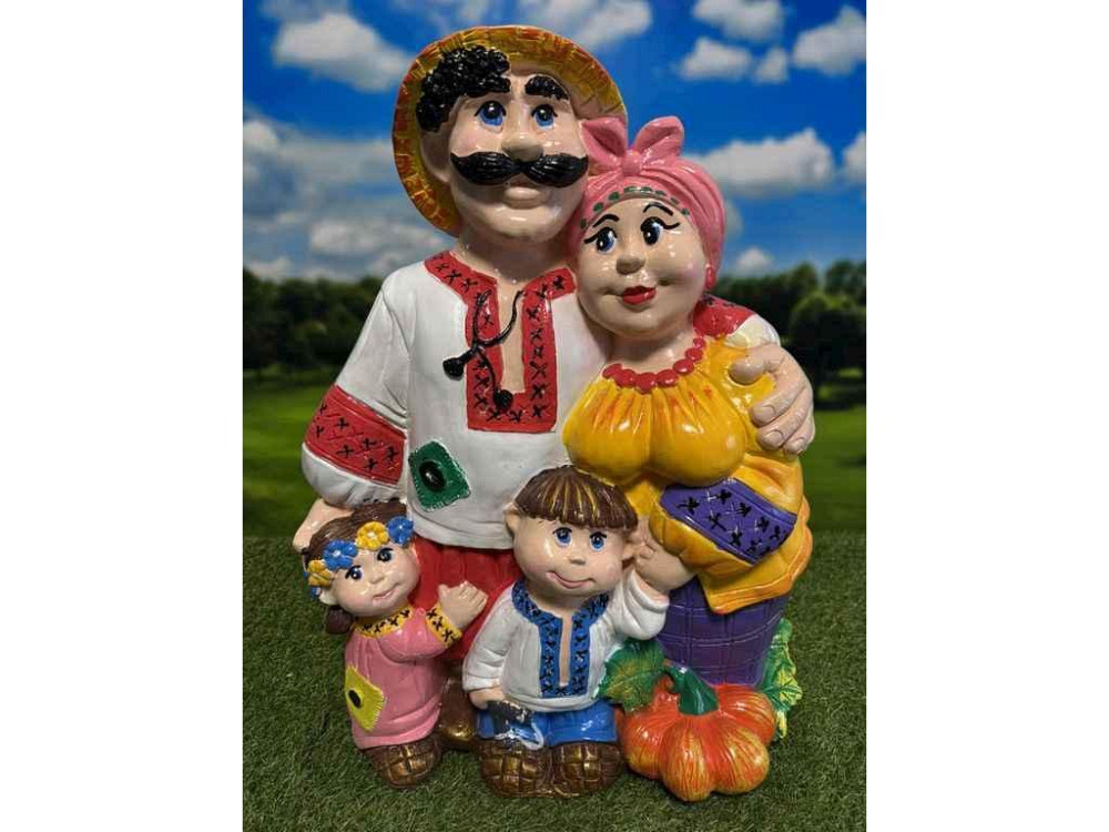 Садовая фигурка гипс 49*35*20см Украинская семья вел. ТМ KULBAKA Киев - изображение 1
