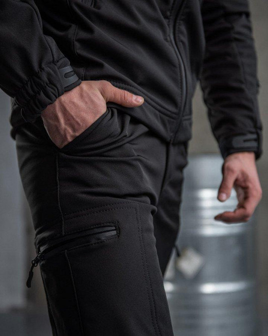 Тактический костюм SoftShell Police black ВТ7623 Одесса - изображение 6