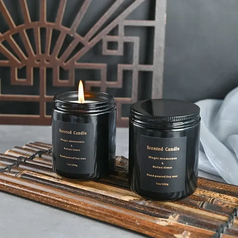 Свеча ароматическая в стекляной банке с крышкой, аромат - можевельника и лаванды,в черной подарочной упаковке Каменец-Подольский - изображение 3