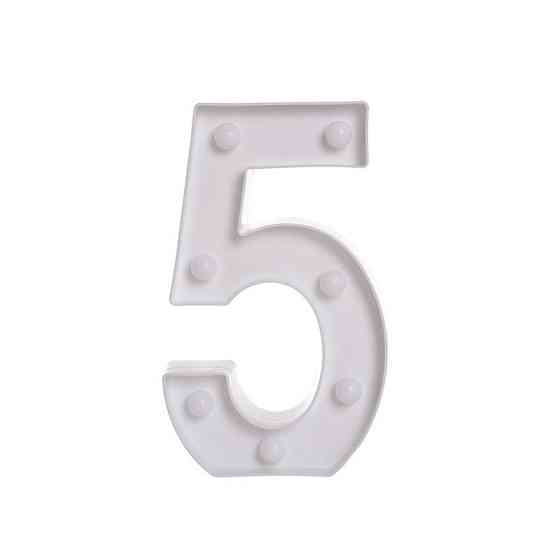 Объемная цифра 5 Led декоративная маленькая 21 на 13 см белый Киев
