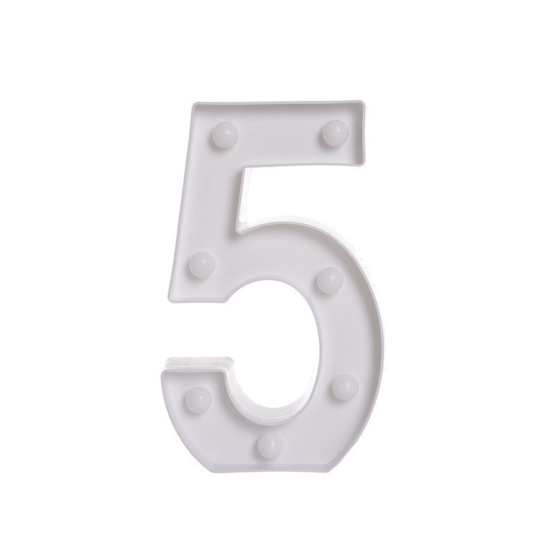 Объемная цифра 5 Led декоративная маленькая 21 на 13 см белый Киев - изображение 3